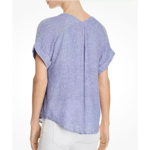 Rails Women’s Jeri White Stripe Lace Up Shirt Top Size Medium MSRP $168 - Picture 2 of 10